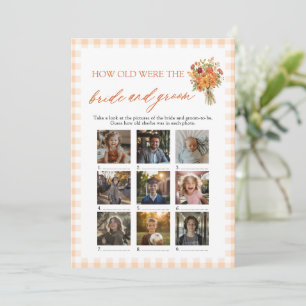 How Old Were The Bride & Groom Bridal Shower Game Invitation
