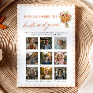 How Old Were The Bride & Groom Bridal Shower Game Invitation