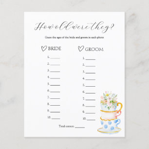 How Old Were They Bridal Shower Game 