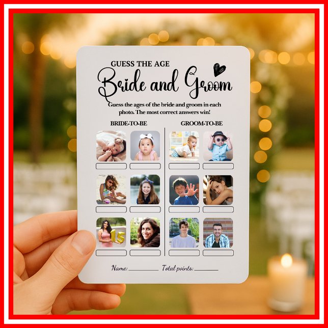 How Old Were They Guess The Age Bridal Shower Game Invitation (Creator Uploaded)
