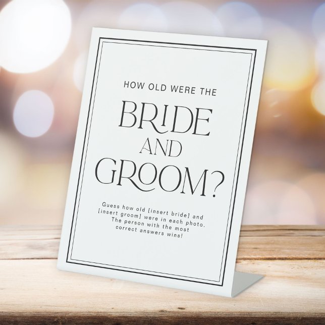 How Old Were They Minimalist Bridal Shower Game Pedestal Sign (Creator Uploaded)