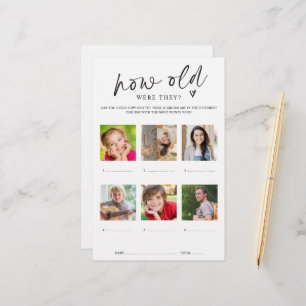 How Old Were They Photo Modern Bridal Shower Game 