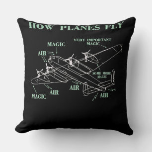 How Planes Fly Funny Aerospace Engineer Pilot Gift Cushion
