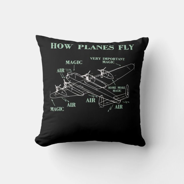 How Planes Fly Funny Aerospace Engineer Pilot Gift Cushion (Front)
