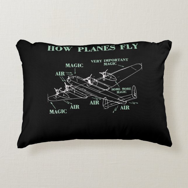 How Planes Fly Funny Aerospace Engineer Pilot Gift Decorative Cushion (Front)