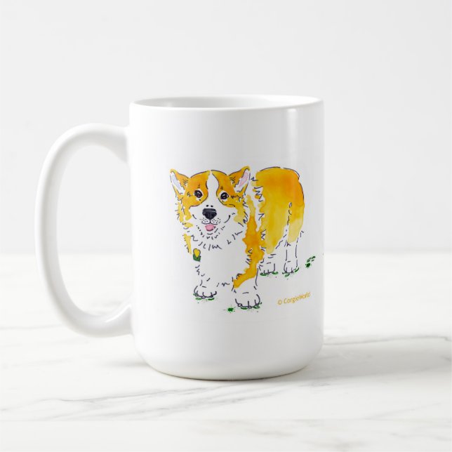 How Shamrocks Are Born Corgi Mug (Left)