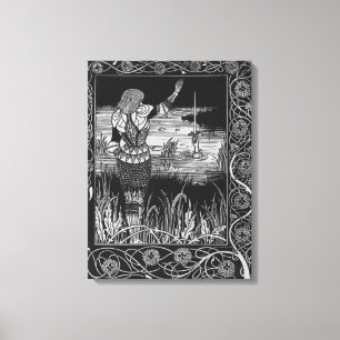 How Sir Bedivere Cast the Sword Excalibur Canvas Print