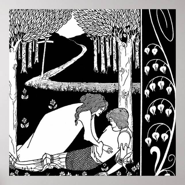 “How Sir Lancelot Was Discovered” by Aubrey Beards Poster (Front)