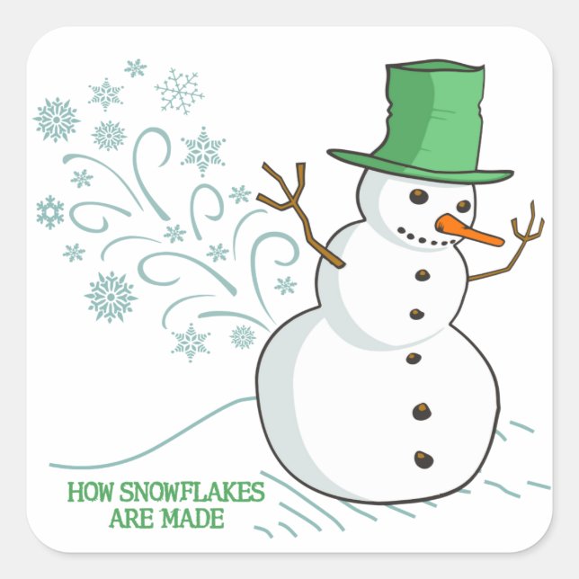 How Snowflakes are Made Square Sticker (Front)