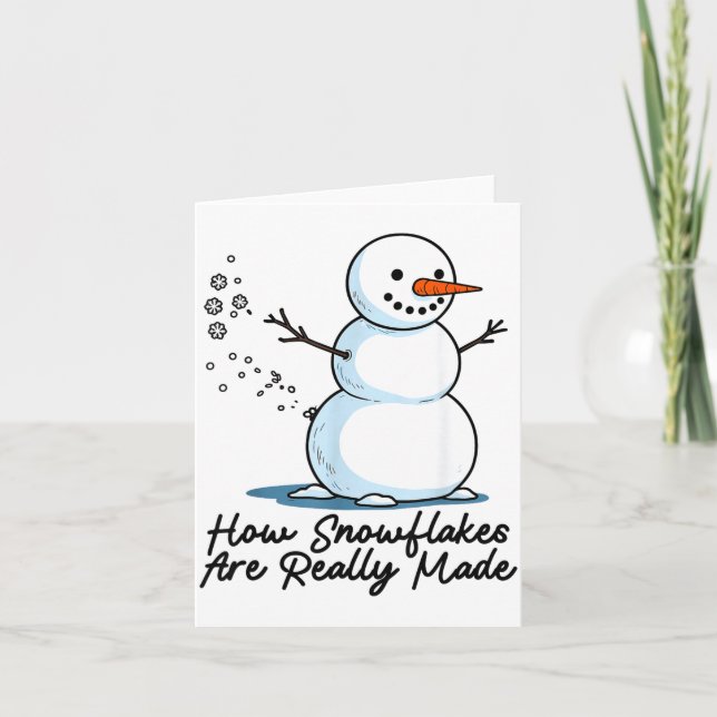 How Snowflakes Are Really Made Snowman Christmas J Card (Front)