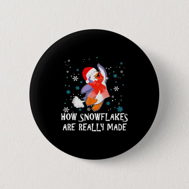 How Snowflakes Are Really Made Snowman Funny Chris 6 Cm Round Badge (Front)