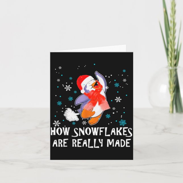 How Snowflakes Are Really Made Snowman Funny Chris Card (Front)
