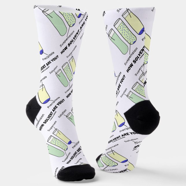 How Solvent Are You? Chemistry Humour Socks (Angled)