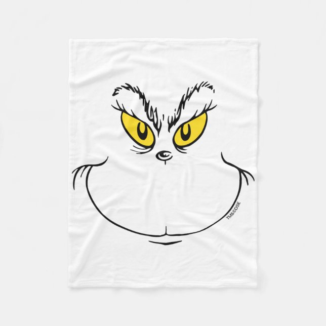 How Stole Christmas Face  Fleece Blanket (Front)