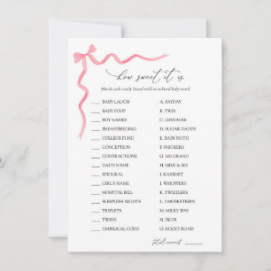 How Sweet It Is Candy Baby Shower Game  Invitation