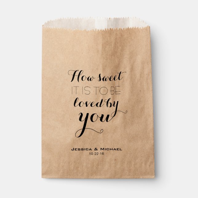 How sweet it is custom wedding candy buffet favour bags (Front)