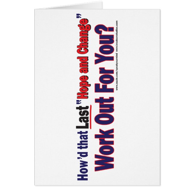 How' That Hope and Chnage Work Out for You (Front)