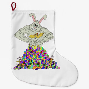 How the Easter Bunny gets his eggs Large Christmas Stocking