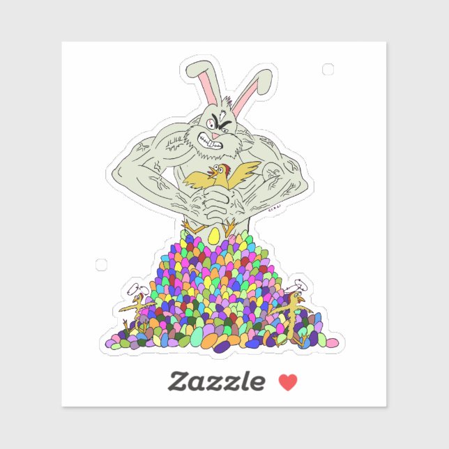 How the Easter Bunny gets his eggs  Square Sticker (Sheet)
