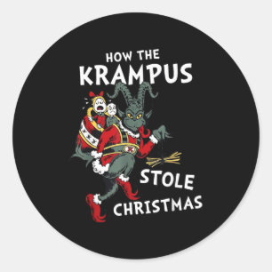 How The Krampus Stole Christmas Classic Round Sticker