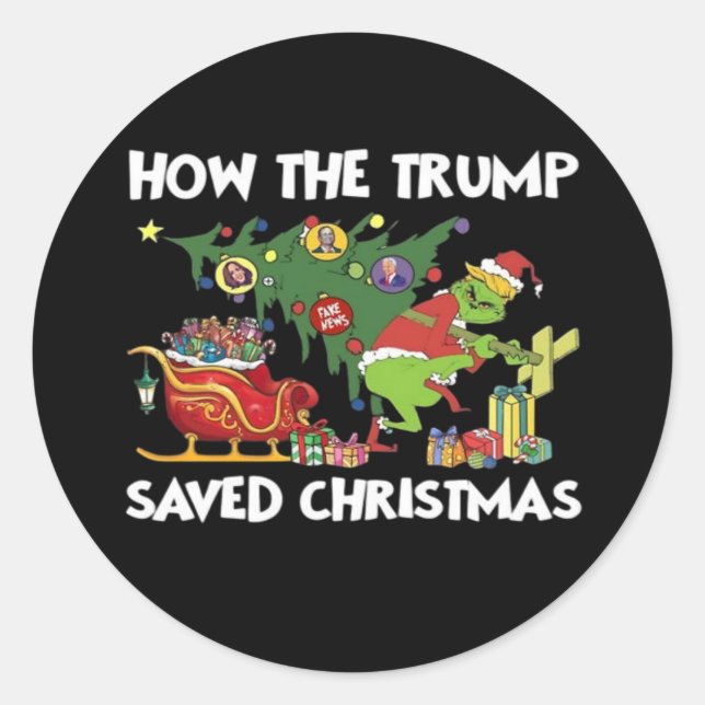 How The Trump Saved Christmas Classic Round Sticker (Front)