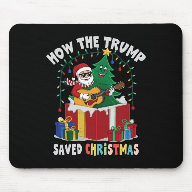 How The Trump Saved Christmas Funny Holiday Christ Mouse Mat (Front)