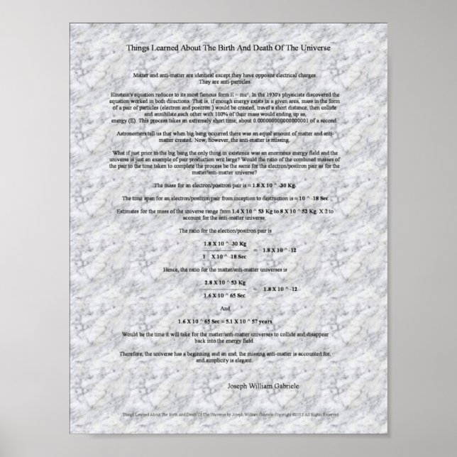 How the universe was born and will die poster (Front)