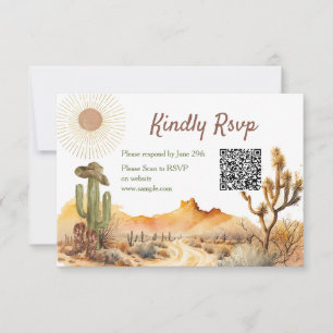 How The West Was One Birthday Cowboy Qr Rsvp Card