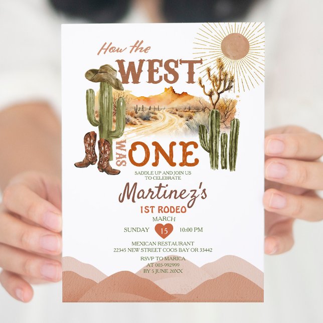 How The West Was One Birthday Party Cowboy  Invitation (Creator Uploaded)