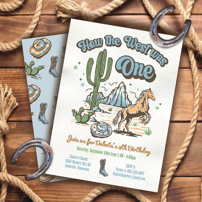 How the West was One Cowboy Birthday Boy Invitation (Creator Uploaded)