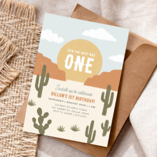 How the West Was One Cowboy Birthday Invitation