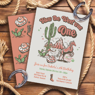 How the West was One Cowboy Birthday Invitation