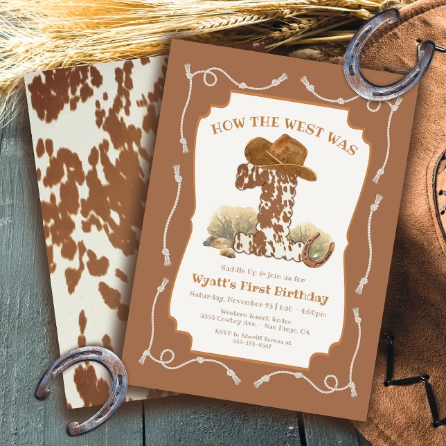 How the west was One Cowboy Birthday Party Invitation (Creator Uploaded)