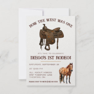 How the West was One! Cowboy First Rodeo Birthday Invitation