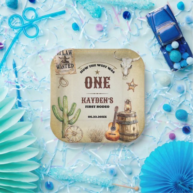 How the West was One First Birthday Party Paper Plate (Party)