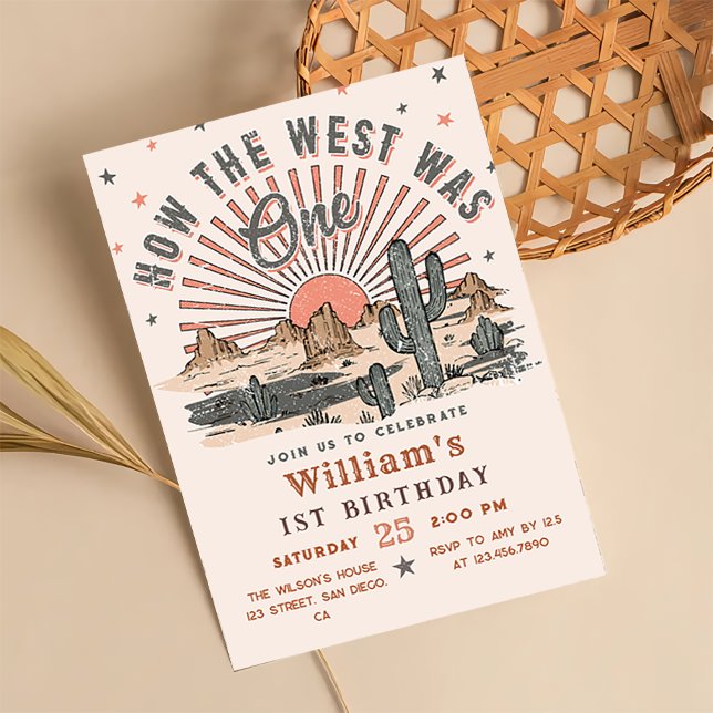 How The West was One Western Cowboy Birthday Invitation (Creator Uploaded)