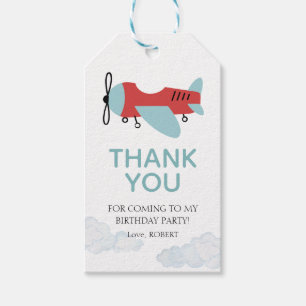 How Time Flies Aeroplane Birthday , Modern Plane  Gift Tags