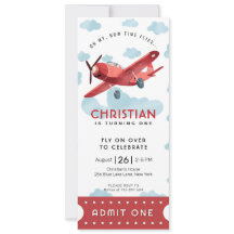 How time Flies Red Aeroplane Admit One Party Ticke