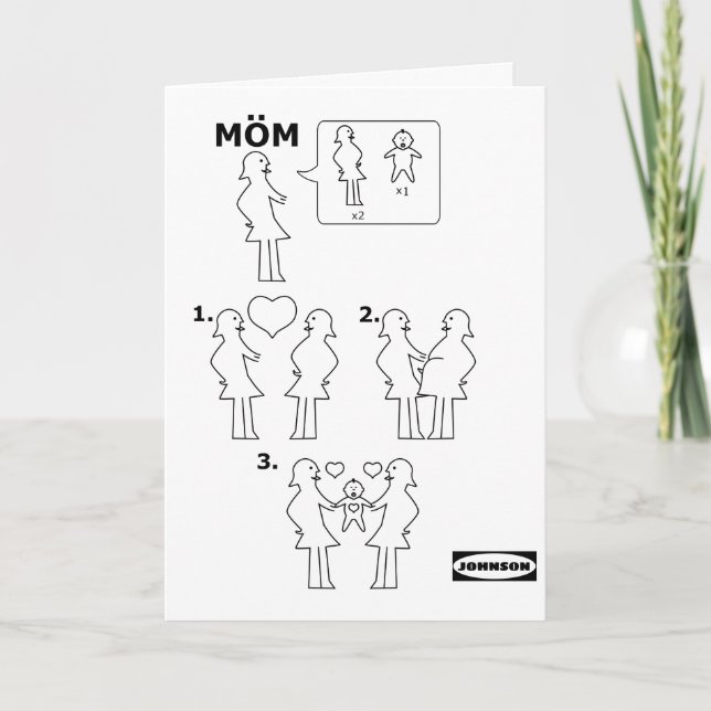 How to Assemble a Gay Mum Instruction Sheet Parody Holiday Card (Front)