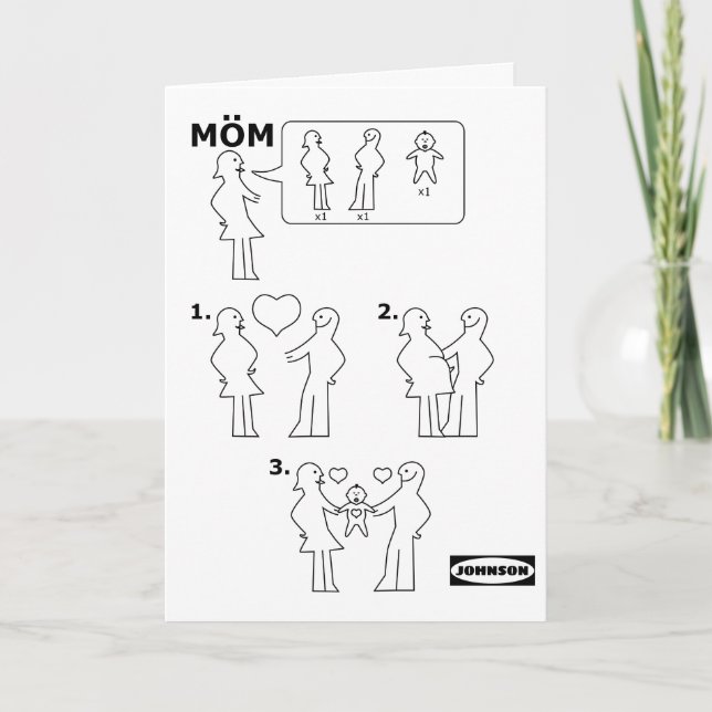 How to Assemble a Mum Instruction Sheet Parody Holiday Card (Front)