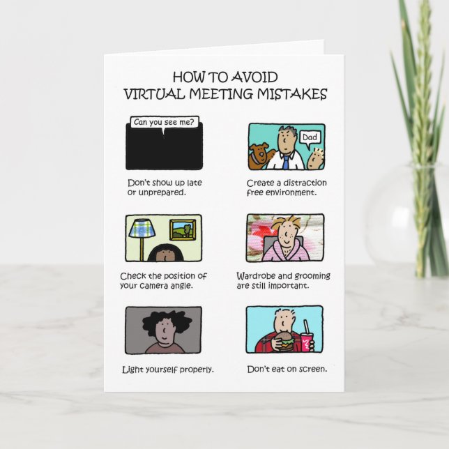 How to Avoid Online Virtual Meeting Mistakes Card (Front)