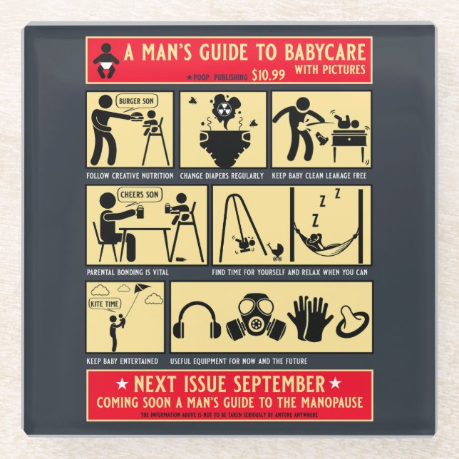 How To Be A Dad Guide Glass Coaster (Front)