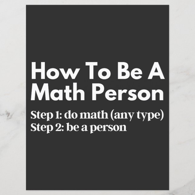 How To Be A Math Person (Front)