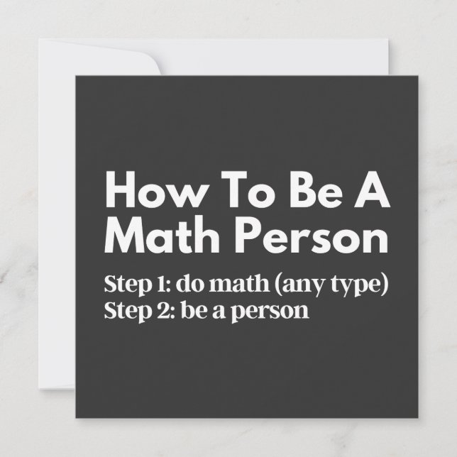 How To Be A Math Person Invitation (Front)