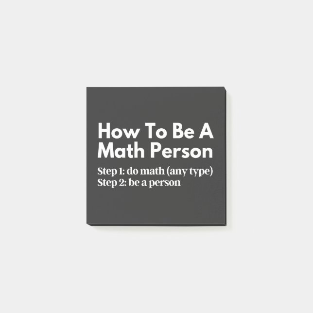 How To Be A Math Person Post-it Notes (Front)
