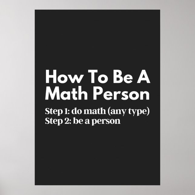 How To Be A Math Person Poster (Front)