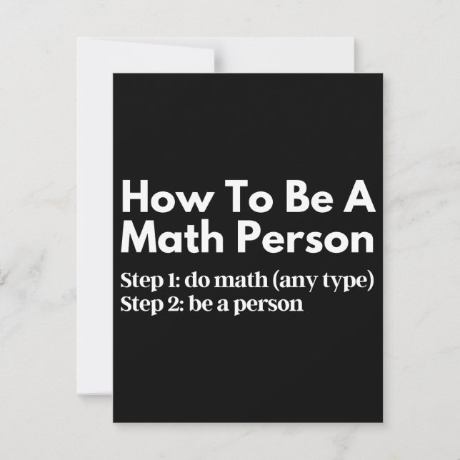How To Be A Math Person Save The Date (Front)