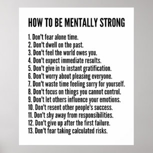 How to Be Mentally Strong - 13 Key Tips Poster