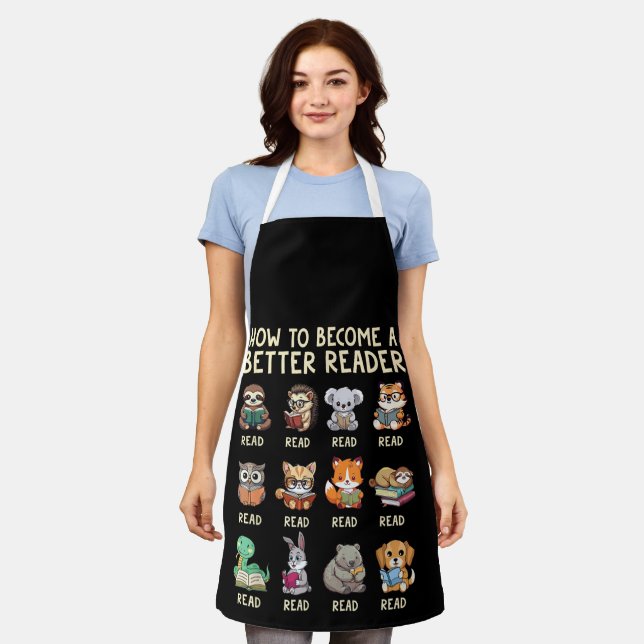 How to Become a Better Reader Book Funny Animals  Apron (Worn)