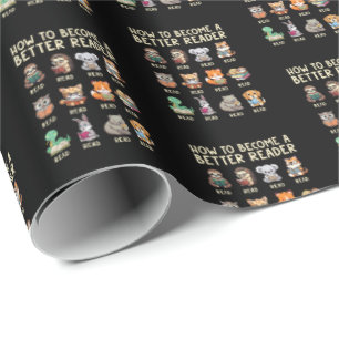 How to Become a Better Reader Book Funny Animals  Wrapping Paper